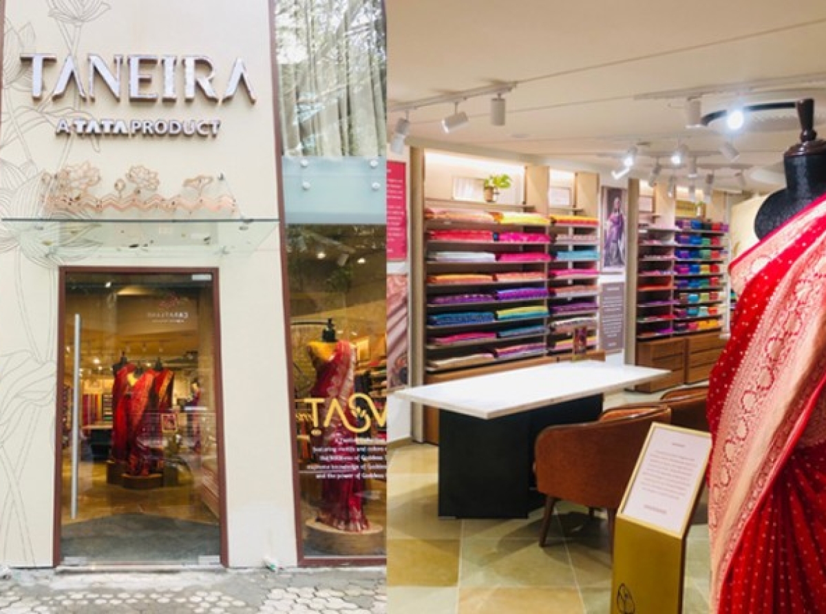 Taneira Showroom For Pink Pure Silk South Saree Near Banjara Hills,  Hyderabad