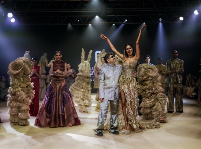 Abhishek Sharma adds glamorous twist to sustainable fashion at LFW X FDCI 2024